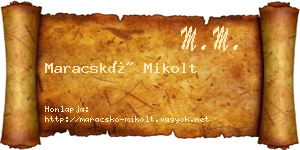 Maracskó Mikolt névjegykártya